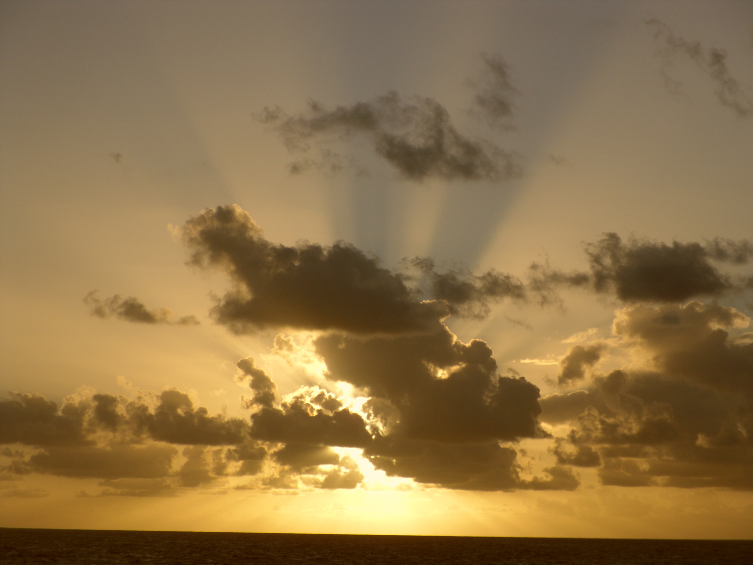 Sunset views from condo in Poipu